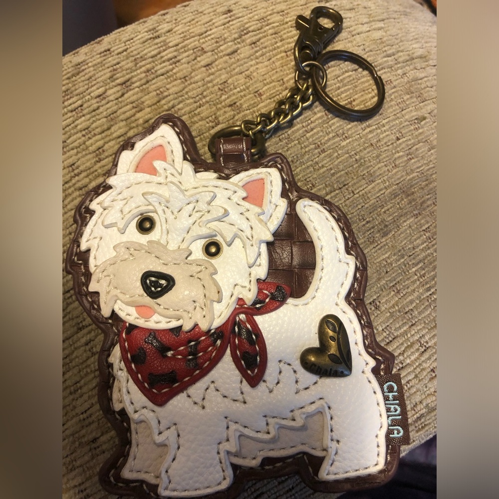 Chala Bag Charm Keychain Coin Purse Dog Westie West Highland White Terrier